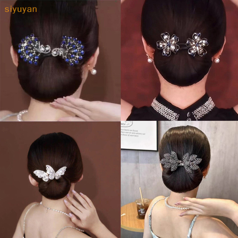 Kẹp Tóc Xoăn Đính Pha Lê Phong Cách Hàn Quốc Thanh Lịch Dành Cho Nữ