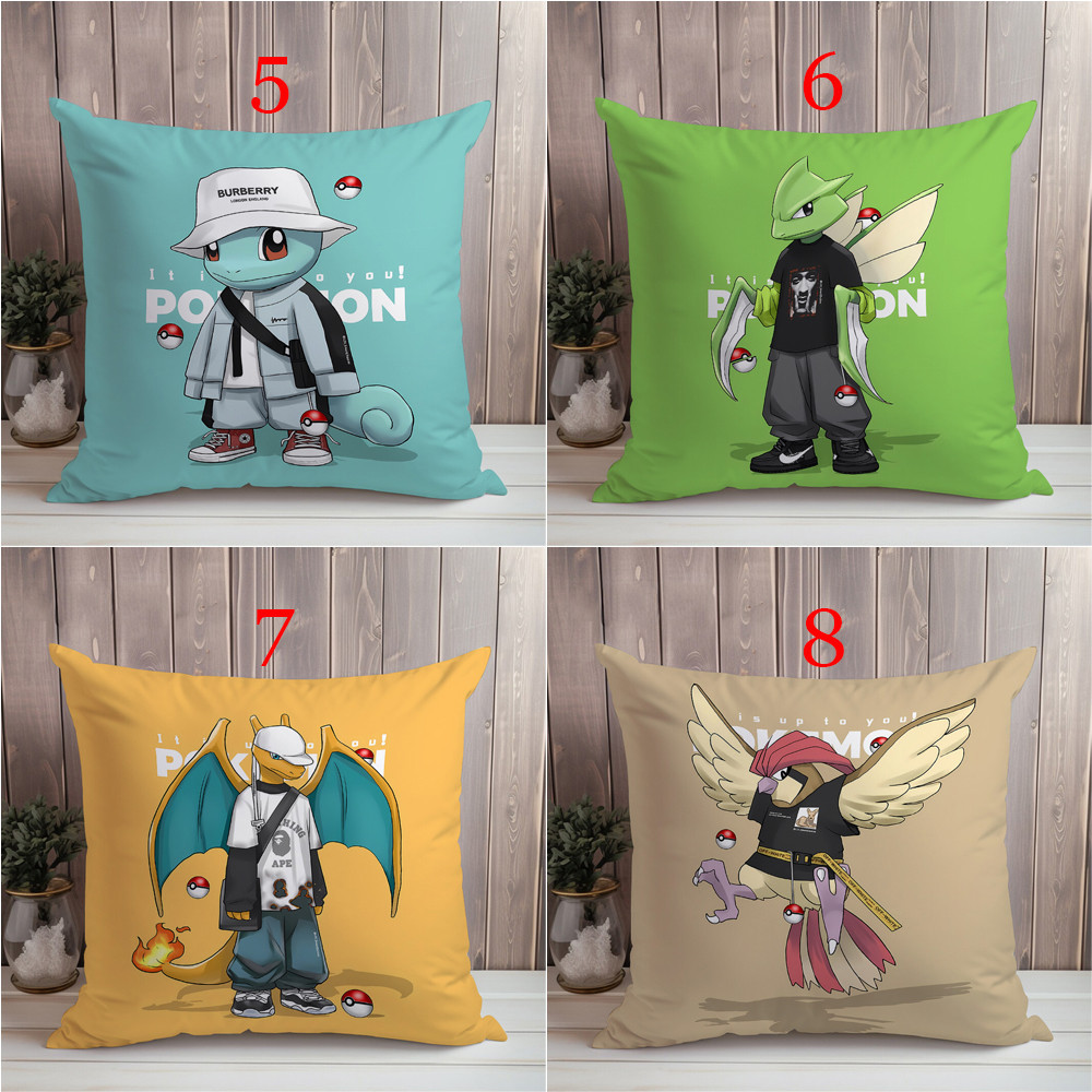 Vỏ Gối Đơn In Hình Pokemon Pikachu Một Mặt Làm Quà Tặng Cho Bé (Không Kèm Lõi)