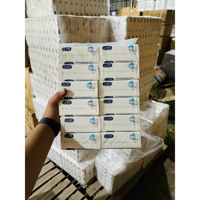 [Hàng Nội Địa] Bịch 12 Gói Giấy Rút Soft 300 Tờ Siêu Dai Không Mủn