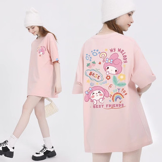 áo ngắn tay áo ngắn tay nữ áo thun mùa hè 100% Cotton Cổ Lưng Hoạt Hình Nhật Bản Mùa Hè Phong Cách Mới Kuromi Quế Chó Tay Ngắn Cổ Tròn Áo Thun Nữ Bán Buôn