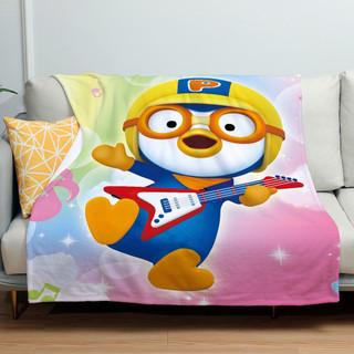 Pororo Flannel chăn chim cánh cụt nhỏ, sofa, điều hòa, ngủ văn phòng, quà tặng gia đình in 1 mặt