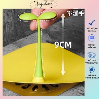 Nắp đậy cống thoát nước bằng silicon hình mầm cây dễ thương độc đáo 15x15cm ANGIHOME