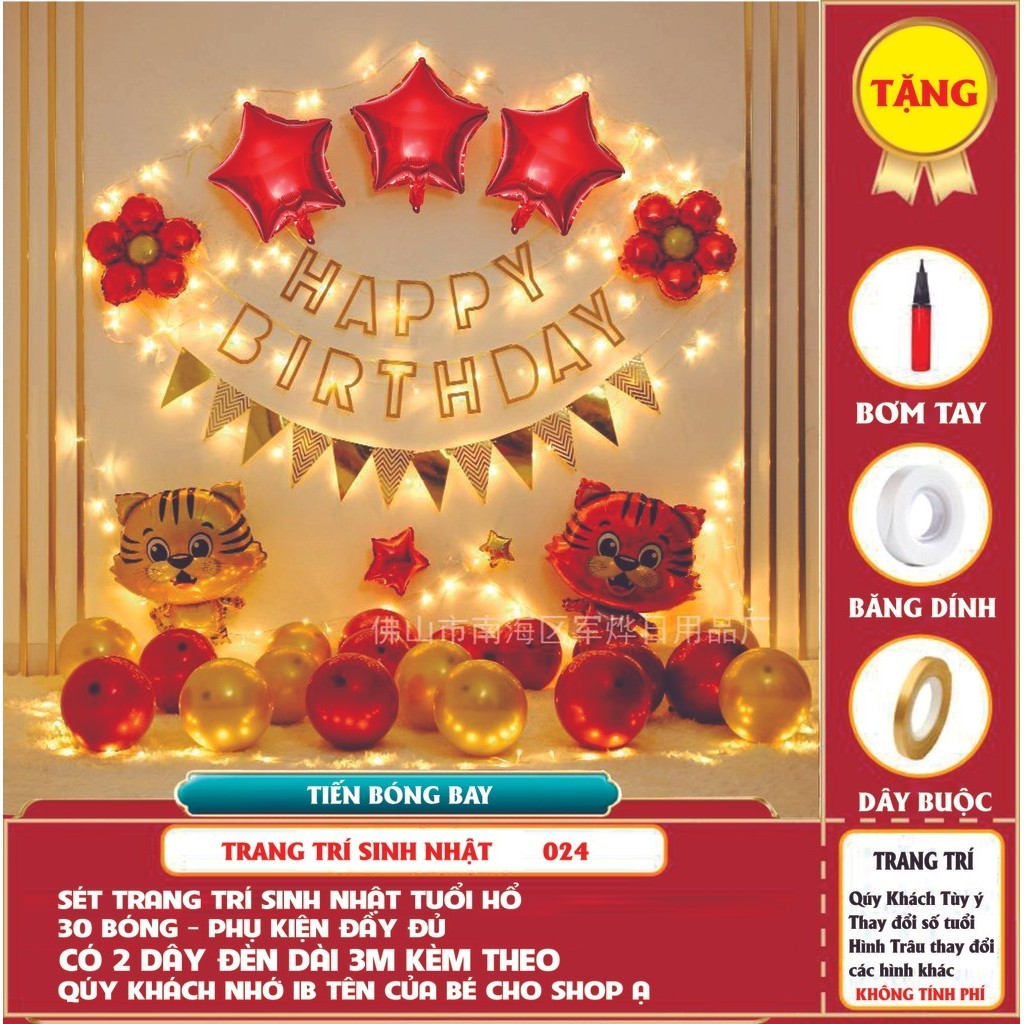 Bóng Bay Trang Trí Sinh Nhật Tuổi Hổ 021 - 034 - Tiến Bóng Bay