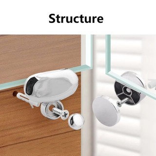 Mini Tròn Hợp Kim Kẽm Treo Tường Gương Cố Định Kẹp Phòng Khách Kính Giữ Khóa Nhà Di Động Không Khung Gương Gắn Giá Đỡ