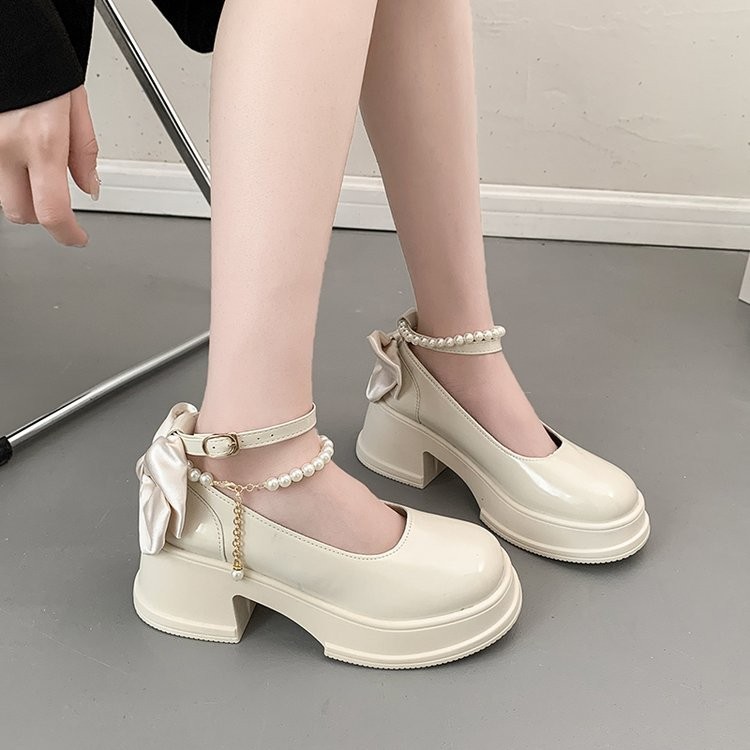 Giày Jinxchoy Hàn Quốc Phong Cách Y2K Thời Trang Đế Dày Dày Đế Dày Mary Jane GIÀY Phong Cách Anh Quốc Màu Trơn Gót Vuông Mary Jane Loafers GIÀY Thông Thường PU Dây Đeo Khóa Phẳng Miệng Giữa Ngón Chân Tròn Nêm Giày Học Sinh GIÀY Da Đen Giữa Giày Nữ Gót Châ