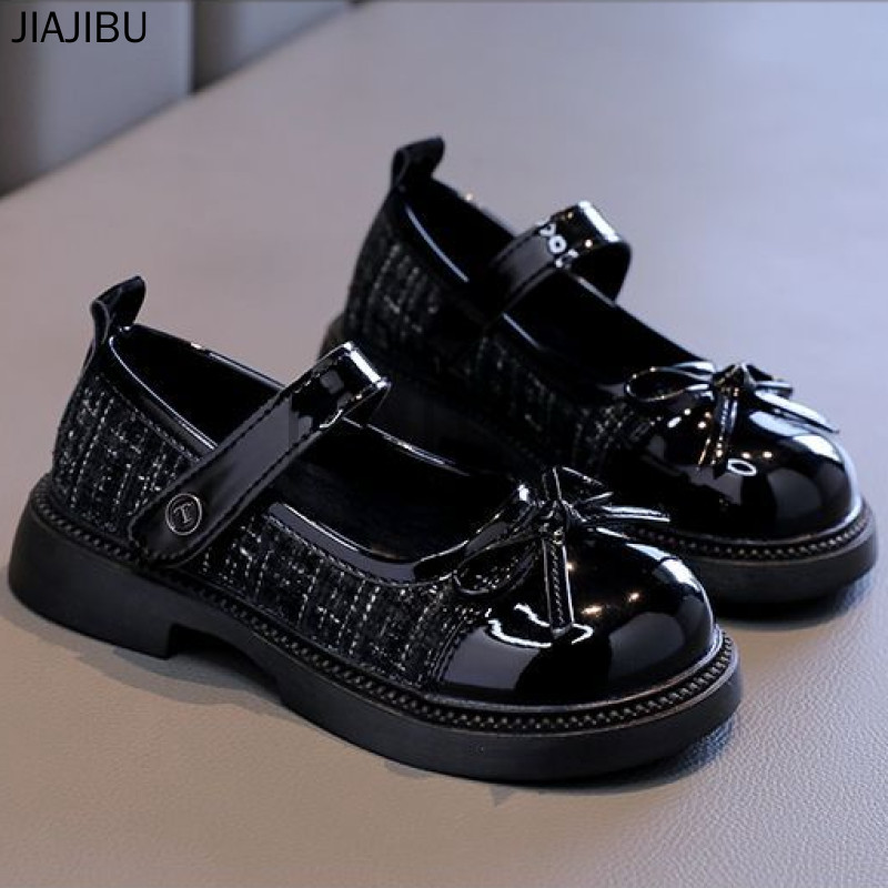Fashion Kids Shoes Giày Trẻ Em Thời Trang Giày Lolita Mũi Tròn Màu Đen Cho Bé Gái Giày Công Chúa Nơ Xinh Xắn Children's Doll Shoes Giày Da Khối Màu Đen Trắng Korean Fashion Platform Mary Jane Shoes Giày Đi Học Anti-slip Cosplay Baby Shoes Giày Khiêu Vũ