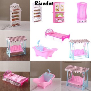 Nội thất nhà búp bê RISEDOT Bồn tắm sáng tạo / Xoay phòng khách Nội thất thu nhỏ
