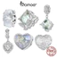 Bamoer 925 Sterling Sliver Charm Green Series Bướm Trái Tim Mặt Dây Chuyền Phụ Kiện Cho Vòng Tay Quà Tặng Cho Bé Gái