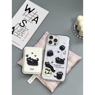 Mèo Đen Đáng Yêu Chống Sốc Ví Thích Hợp Cho Iphone X XR XSMAX 14Plus 15plus 11 11promax 12 13 15 pro max Ốp điện thoại Đáng Yêu Ốp điện thoại 14promax