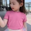 Áo sơ mi bé gái Hàn Quốc tay ngắn giản dị Áo thun mùa hè phong cách mới