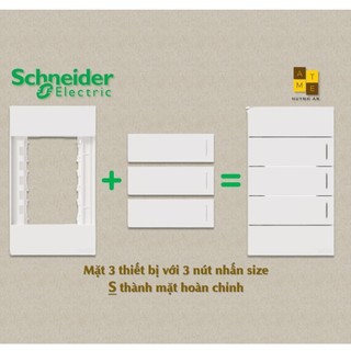 (HCM) Mặt nạ 3 thiết bị size S M3T03_WE dòng Avatar On A siêu phẳng đẳng cấp, Hãng Schneider Electric