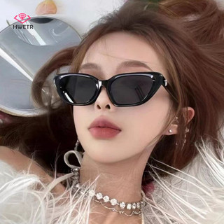 Hwetr Vintage Tam Giác Mắt Ngôi Sao Kính Mát Thời Trang Mặt Nhỏ Kính Mát Nữ Màu Trơn Kính Mát Mới