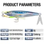 Kim Loại Dạ Quang Chậm Jig 3D In Thân 20-80g Chìm Đúc Jigging Mồi Với Hai Móc Hỗ Trợ Cho Cá Ngừ Bass Đúc Dài Câu Cá Jig Mồi