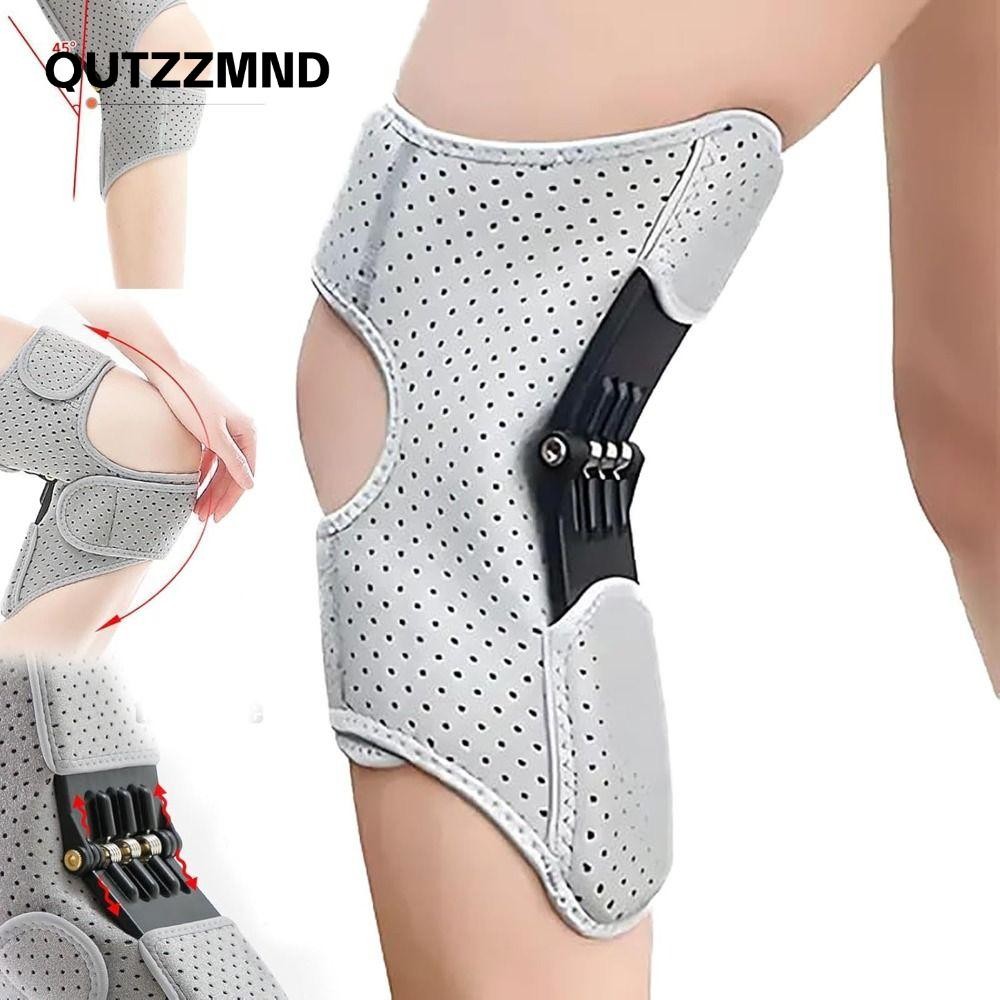 Thiết bị hỗ trợ đầu gối QUTZZMND, với lò xo phục hồi mạnh mẽ Bộ tăng cường bảo vệ đầu gối thoáng khí, Hỗ trợ khớp nẹp chống trượt có thể điều chỉnh