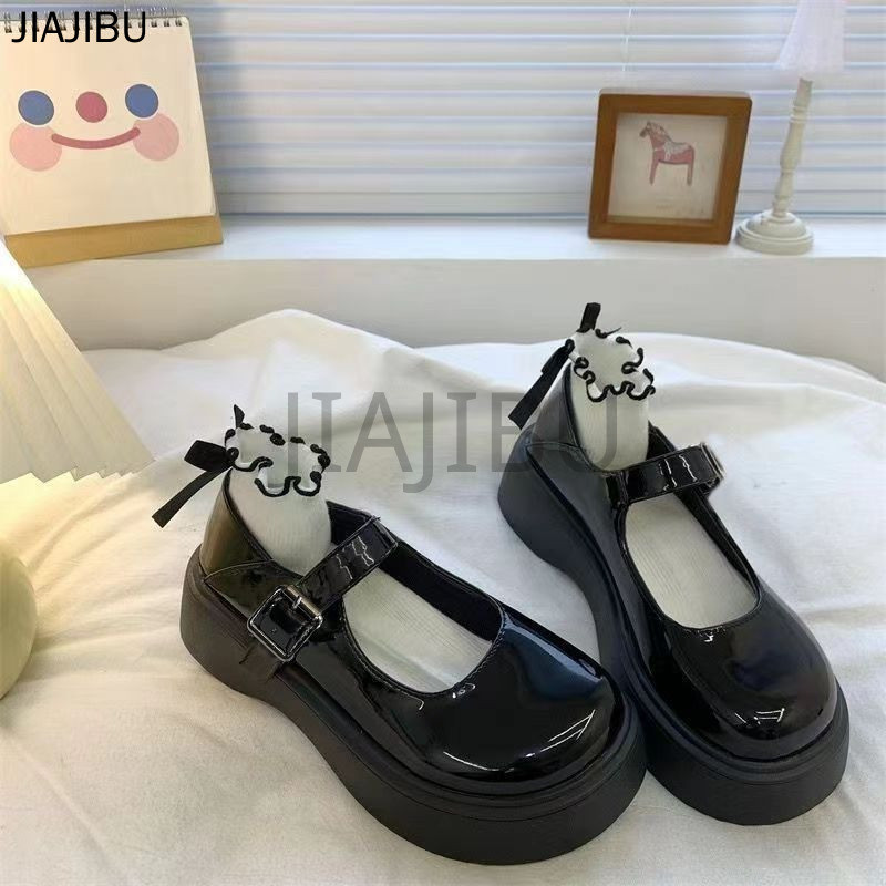 Size 34-46 Korean Fashion Round Toe Platform Mary Jane Shoes Giày Nữ Cỡ Lớn 45 Giày Mũi To Chống Trượt Phong Cách Anh Quốc 44 Giày Da Nhỏ Lolita Đồng Phục JK Nhật Bản 43 Giày Học Sinh Cao Gót Màu Đen 42 French Cosplay Soft-soled Doll Shoes Giày Công Chúa