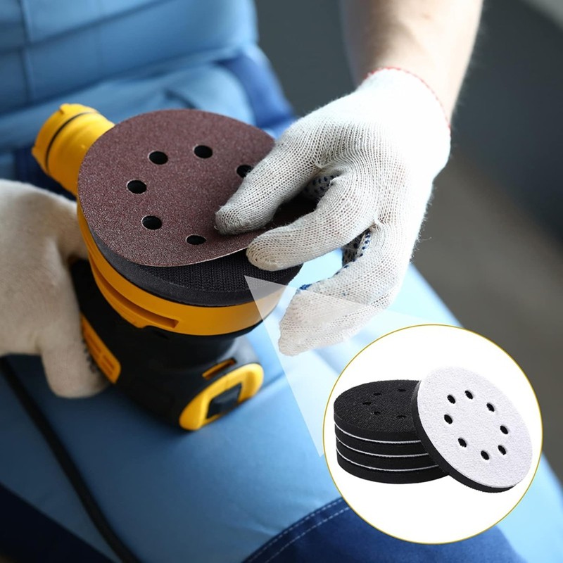 10 Chiếc Mật Độ Mềm Giao Diện Miếng Lót 5inch 8 Lỗ Móc Và Vòng Xốp Đệm Đệm Đệm Lưng Miếng Lót Chà Nhám Giao Diện Miếng Lót
