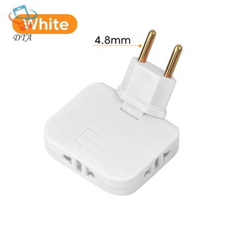 Ổ cắm xoay 180° Dta Bộ chuyển đổi phích cắm EU 3 trong 1, nối dài đa lỗ, du lịch, không dây, thiết kế mỏng