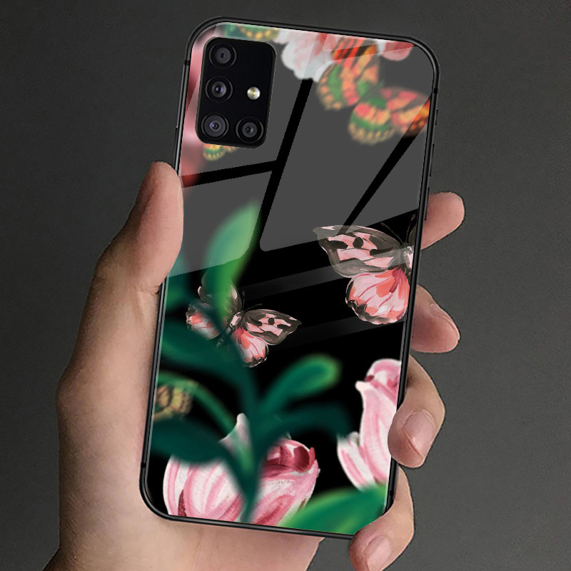 Hoa Cổ Điển 01 Kính Cường Lực Ốp Lưng Điện Thoại Samsung Galaxy A10 A14 A16 A25 A35 A22 4G A32 A33 A34 A40 A42 A52 A53 A54 A55 A70 A71 A72 A73 5G Cover