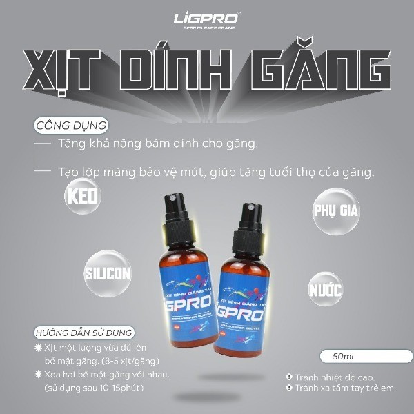 Xịt găng LIGPRO 50ml Tăng độ bám dính và cấp ẩm cho găng tay thủ môn Nguồn gốc thiên nhiên thethaochinhhang