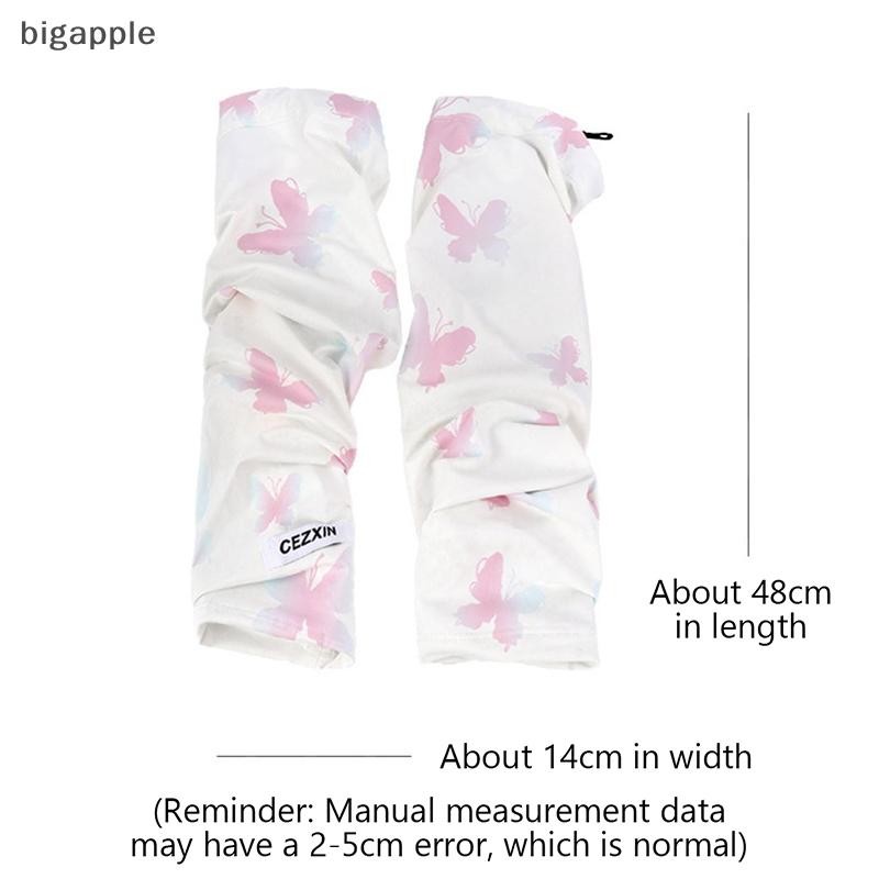 Bigapple 1 Cặp Bướm In Hình Băng Lụa Mát Muff Chống Nắng Cánh Tay Dành Cho Bé Gái Nữ Đi Xe Đạp Ngoài Trời Lái Xe Chống Tia UV Tay Tay áo RDG