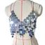 Shimmering Halter Bikini Bra Women Nightclub Metallic Sequins Tassels Body Chain