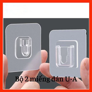 COMBO 2 Miếng Dán Trong Suốt Chữ U-A Có Thể Cài Vào Nhau Dùng Để Dán Tường Treo Đồ Vật Đa Năng, Ổ Điện, Remote-GIOVA