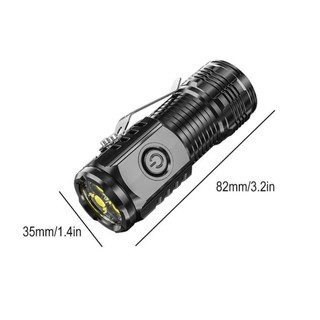 [] Đèn pin Mini HAVENLYCO, Đèn pin ngón tay cái 5 bánh có thể sạc lại, Đèn pin cầm tay chiếu sáng siêu mạnh ABS ba mắt