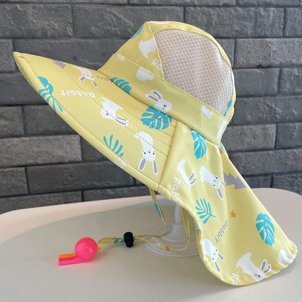 Mũ chống nắng FEDAOG, Mũ xô trẻ em bằng vải Polyester chống tia cực tím, Phim hoạt hình ngoài trời thoáng khí Mũ đi biển dễ thương cho trẻ mới biết đi