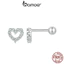 Bamoer 925 Sterling Sliver Bông Tai Thiết Kế Trái Tim Trang Sức Quà Tặng Cho Nữ