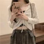 Áo len dệt kim chống nắng SHUPUN, Áo khoác cardigan mỏng dài tay màu trơn, Áo khoác dài tay bằng vải Polyester đơn giản dành cho nữ