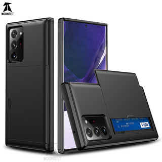 Dành Cho Samsung Galaxy Note 20 Ultra / Note 10 Plus Ốp Lưng Ví Đựng Thẻ ID Khe Cắm Cửa Trượt Túi Ẩn Chống Trầy Xước Vỏ Cứng Bảo Vệ Hai Lớp TPU Ốp Lưng
