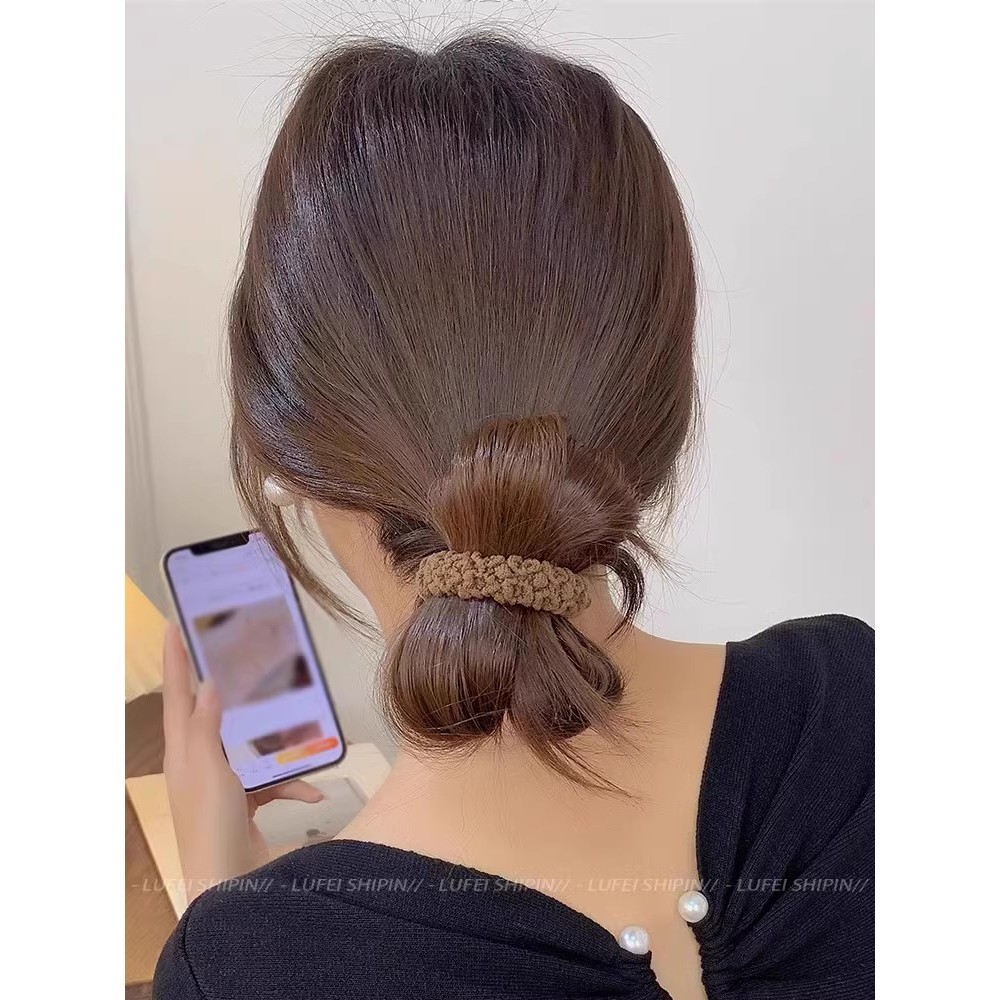Dày Cao Đuôi Ngựa Đầu Tính Khí Đơn Giản Dây Cao Su Đàn Hồi Cao Dây Tóc Tóc Vòng Nữ Phụ Kiện Tóc