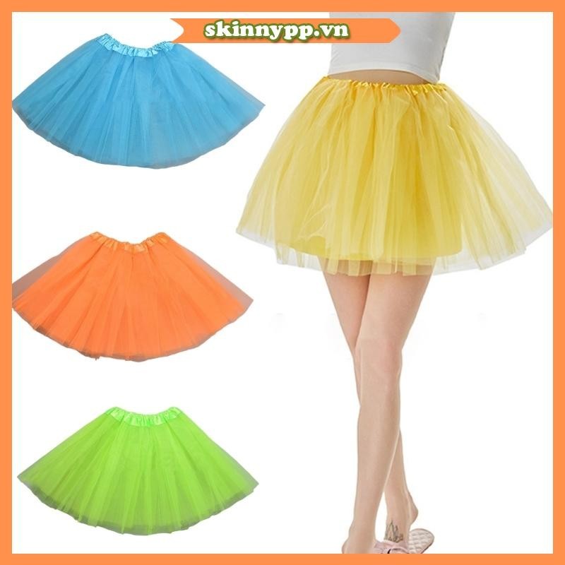 Da Nữ Co Giãn Váy Công Chúa Người Lớn 4 Lớp Váy Tutu Đảng Ballet Váy Mini