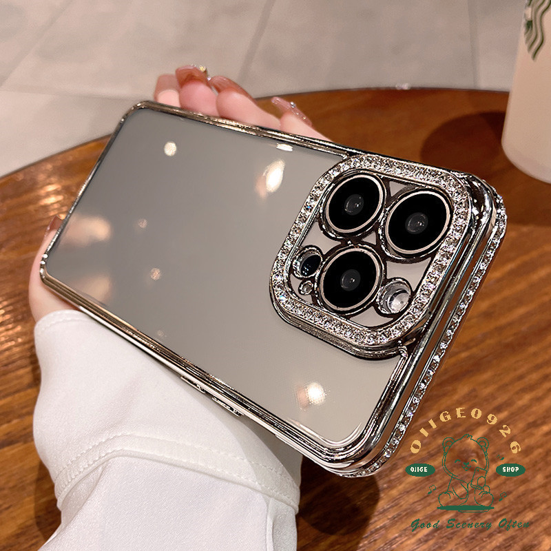Ốp điện thoại trong suốt mạ kim cương iphone15 Pro Max 14 13 12 11 vỏ cho vỏ iPhone bảo hiểm toàn diện và vỏ mềm silicon TPU chống sốc