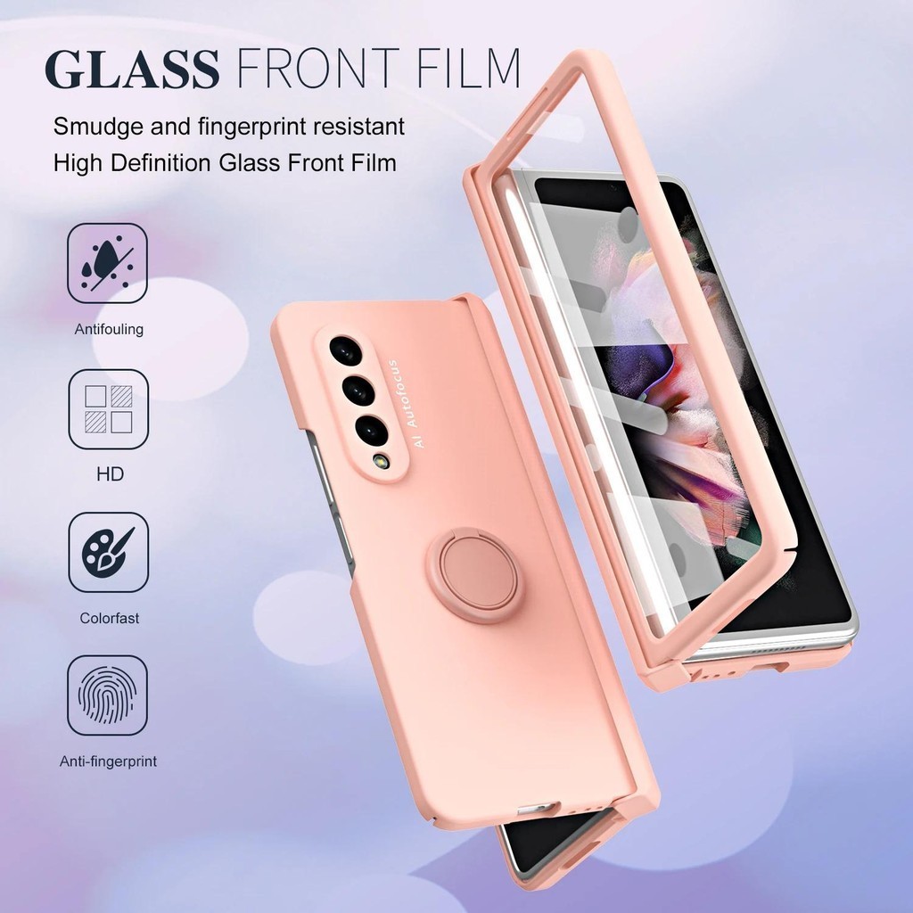 Dành Cho Samsung Galaxy Z Fold 7 5 Ốp Lưng Bản Lề Giáp Từ Gấp 4 3 2 Ngón Tay Giá Đỡ Xe 360 Toàn Bộ Bảo Vệ Chống Sốc