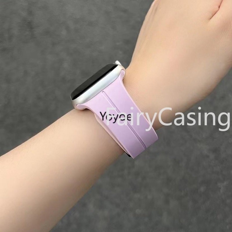 Dây đeo silicon từ tính cho Apple watch ultra 2 49mm series 9 45mm 41mm 7 8 9 SE 6 2 3 44mm 40mm 42mm 44mm Vòng đeo tay Apple watch ultra band