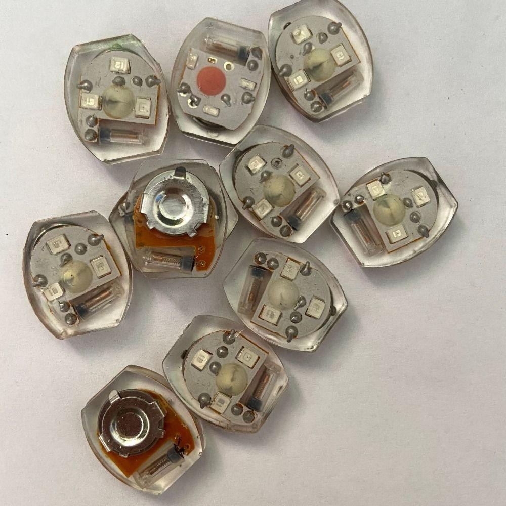 LACYES 10 Chiếc Đèn LED Giày, Đèn Điện Tử Chuyển Động Thu Nhỏ Phát Sáng, Phụ Kiện Sandal Nhựa Lỗ Dạ Quang Giày Đèn Trẻ Em