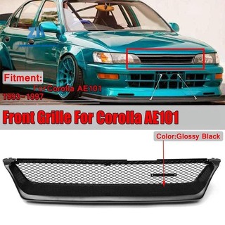 Lưới tản nhiệt cản trước ô tô Lưới tản nhiệt bóng màu đen cho Toyota Corolla AE101 1993 1994 1995 1996 1997