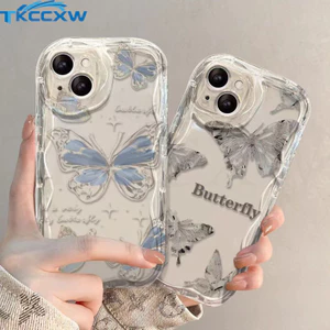 Ốp Lưng Bướm Dreamy Cho Samsung Galaxy A55 A54 A53 A52 A52S A51 A50 A50S A30S A35 A34 A33 A32 A25 A24 A23 A22 Ốp Mềm Hoạt Hình Trong Suốt Mạ Sóng Edge