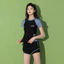 Đồ bơi nữ tay ngắn thể thao 2023, áo hai mảnh kèm quần short, phù hợp bể bơi, đi biển