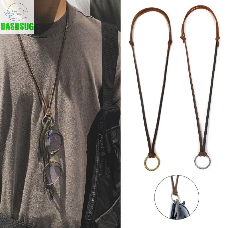 Dasbsug InsStyle Kính Mắt Dây Da Dây Vòng Cổ Dây Đeo Giá Đỡ Kính Mắt Vòng Nhẫn