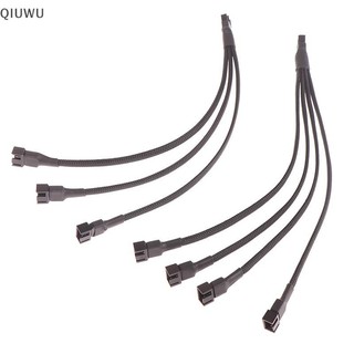Qiuwu 1 Cáp chia quạt 4pin Cáp chuyển đổi 1 đến 1 2 3 4 Bộ chia quạt CPU máy tính Phụ kiện cáp nguồn mở rộng quạt PC.