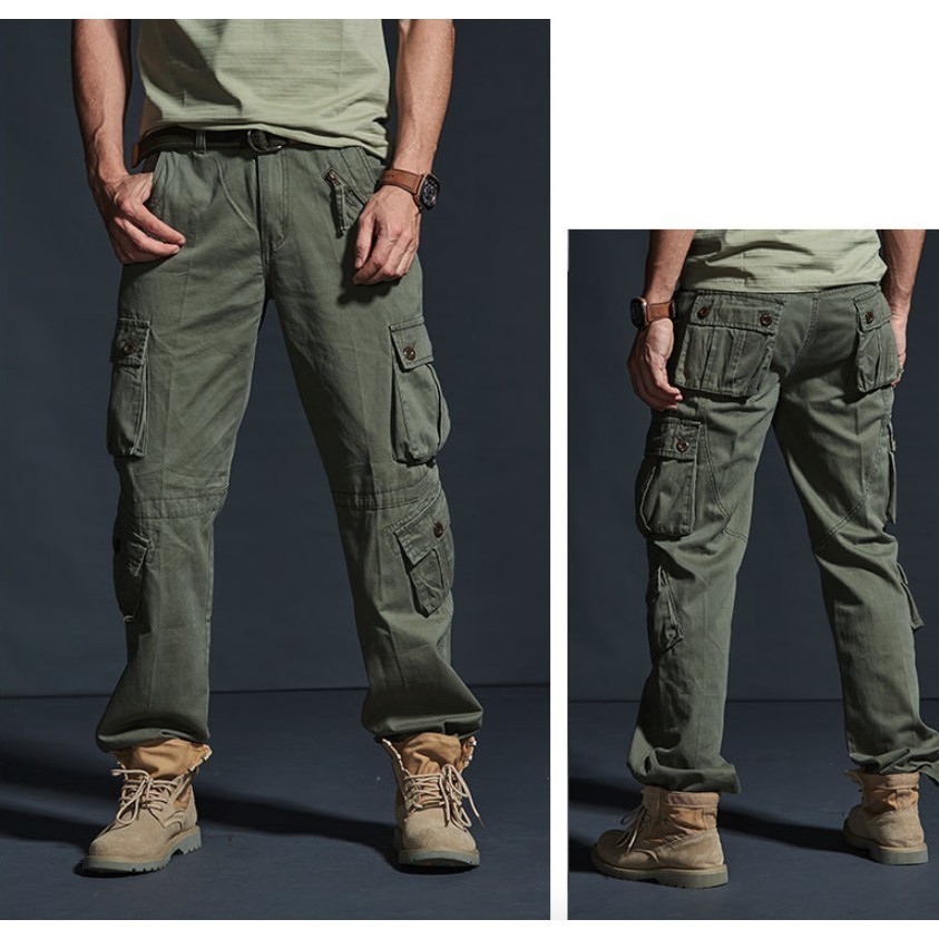Quần túi hộp ống suông chiến thuật VANCENI_Military Combat Pants Straight