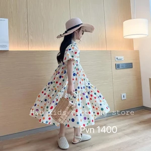 váy bé gái hàn quốc xòe chấm bi siêu sang 9-25kg, set áo baby three kèm chân váy cao cấp cho bé gái, váy học sinh