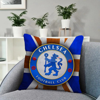 Logo Chelsea FC Vỏ Gối Vuông In Hình Một Mặt Sofa Polyester Gối Trang Trí Nhà Phòng Khách (Không Có Gối)