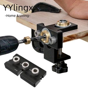 YYlingx Jig lỗ bỏ túi chế biến gỗ, Jig hàn hợp kim nhôm 3 trong 1, Định vị hướng khoan chất lượng cao cho đồ nội thất