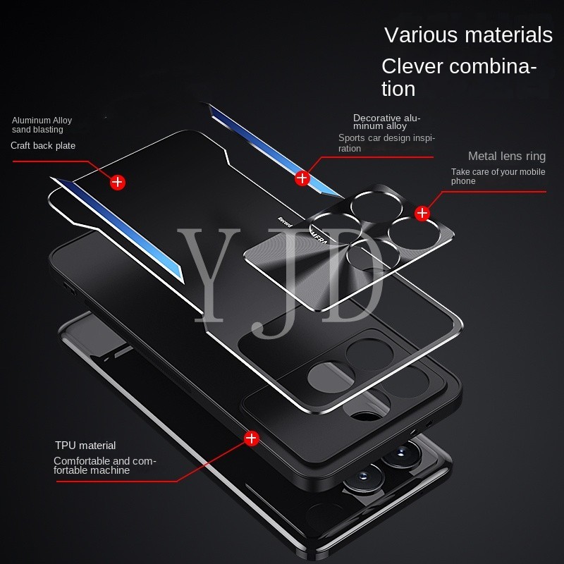 Ốp YJD Cho Redmi K70 Pro K70E POCO X6 Pro Vỏ Điện Thoại Chống Sốc Kim Loại Hợp Kim Nhôm