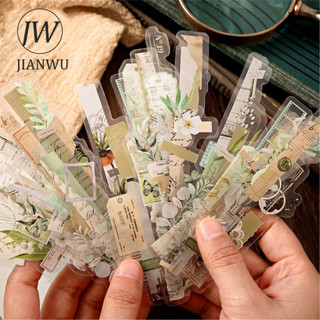 JIANWU 20 Tờ Giấy Lab Series Vintage Vật Liệu Hoa Trang Trí Dải PET Miếng Dán Sáng Tạo DIY Tạp Chí Cắt Dán Văn Phòng Phẩm