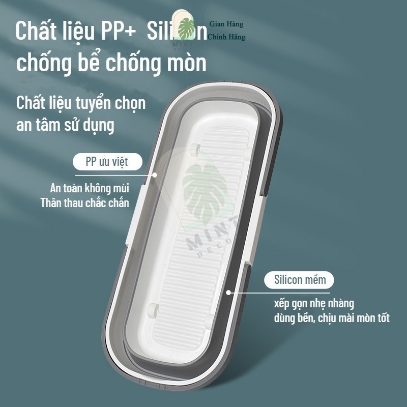 Xô Nước Đa Năng Gấp gọn MINT DECOR vệ sinh nhà cửa giặt lau nhà rửa xe ...