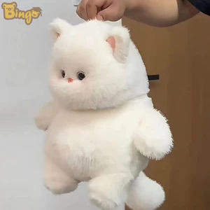 【Bingo】Đồ chơi nhồi bông, mèo trắng [45cm] mèo con dễ thương và mềm mại, búp bê gối, quà sinh nhật（0146）
